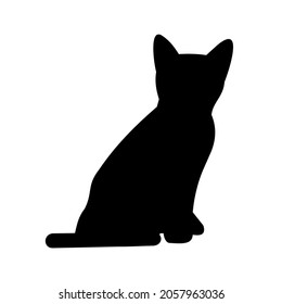 vector silhouette of a cat on a white background