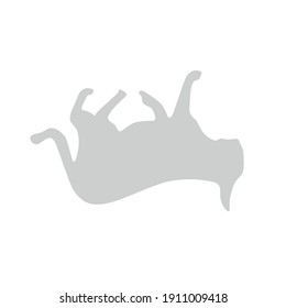 Vector silhouette of a cat silhouette. A pet. Silhouette of cat's shadow, Animal walking sneaking around