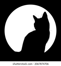 Silueta vectorial de un gato. Icono de mascota. Línea.