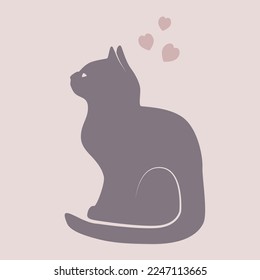 Vector silhouette of a cat. Pet icon. For a veterinary clinic.