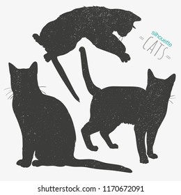vector silhouette cats