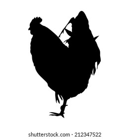 Vector silhouette. Chicken. 
