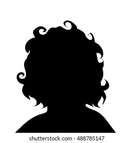 Vector silhouette of child on white background.