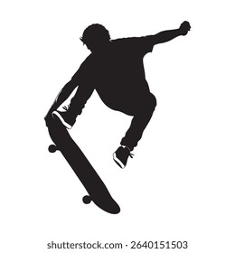 vector silhouette of a child skateboarding