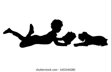 Vector Silhouette Child Who Play Dog Stock Vector (Royalty Free ...