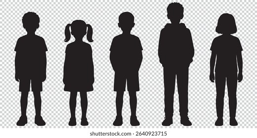 Vector silhouette of children EPS 10