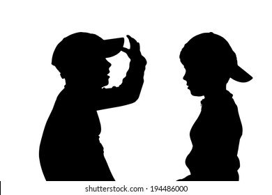 Making Hair Braid Little Girl Silhouette Stock Vector (Royalty Free ...