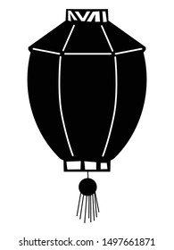 Vector silhouette of Chinese lantern. Motives of Chinese new year, celebration, decoration, traditional culture