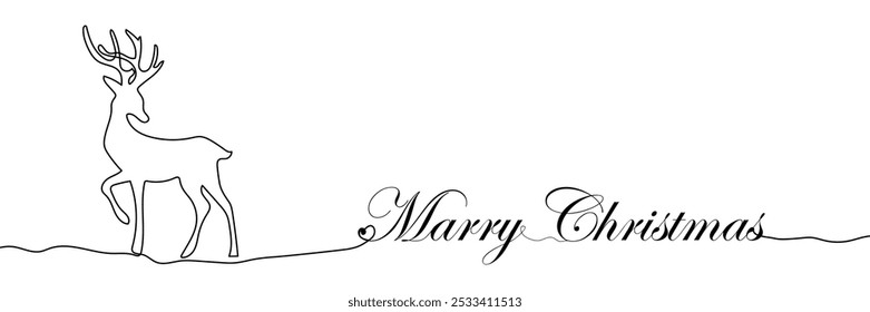vector silhouette christmas and new year symbol, Deer. lettering Marry Christmas