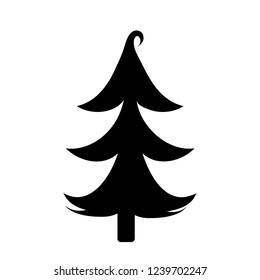 Vector silhouette of Christmas tree.