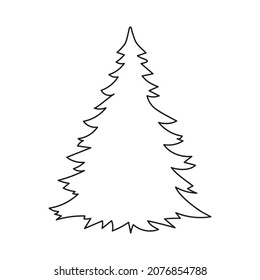 Vektorgrafik. Silhouette von Weihnachtsbaumen auf weißem Hintergrund