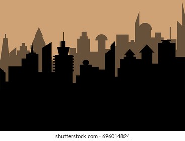 Vector silhouette of the city.