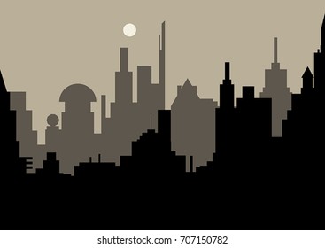 Vector silhouette of the city.