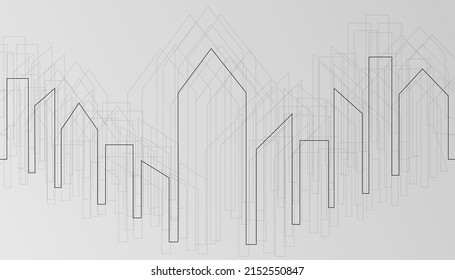 Silhouette vectorial de los edificios de la ciudad