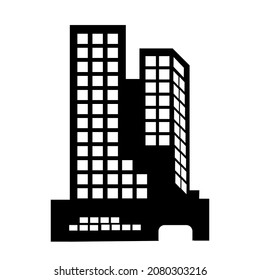 vector silhouette of the city, with flat color black, good for urban emblems and icons