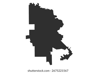 Vector silhouette city map of Beaumont in California