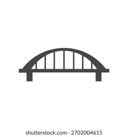 Vector silhouette of a classic arch bridge, symbolizing connection, infrastructure, travel, architecture, and engineering structure.