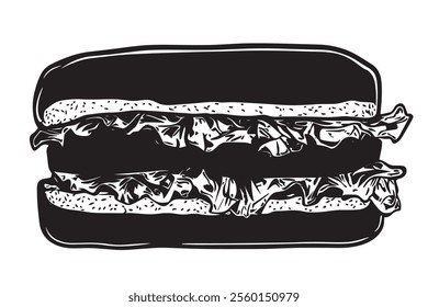 vector silhouette of a Classic BLT Sandwich