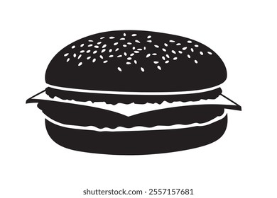 vector silhouette of a Classic Cheeseburger