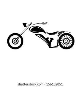 vector Silhouette of classic motorcycle 