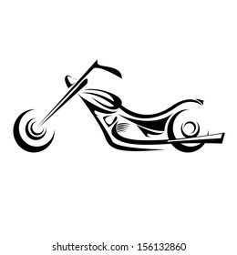 vector Silhouette of classic motorcycle 