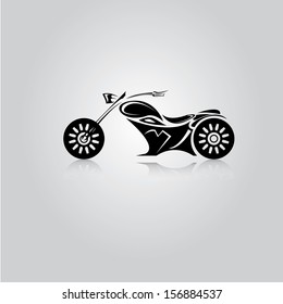 vector Silhouette of classic motorcycle. motorcycle icon