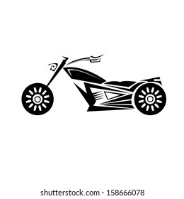 vector Silhouette of classic motorcycle. vector motorcycle icon