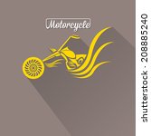 vector Silhouette of classic motorcycle on grey background. motorcycle flat icon. freedom concept