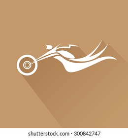 vector Silhouette of classic motorcycle on pink background. motorcycle flat icon. freedom concept