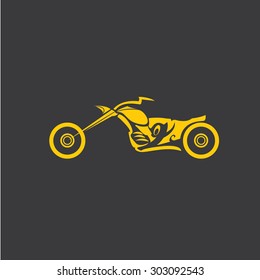 vector Silhouette of classic motorcycle on black background. motorcycle flat icon. freedom concept