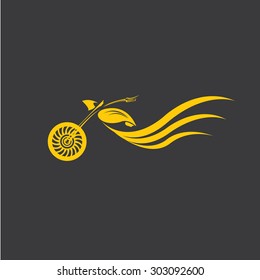 vector Silhouette of classic motorcycle on black background. motorcycle flat icon. freedom concept