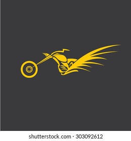 vector Silhouette of classic motorcycle on black background. motorcycle flat icon. freedom concept