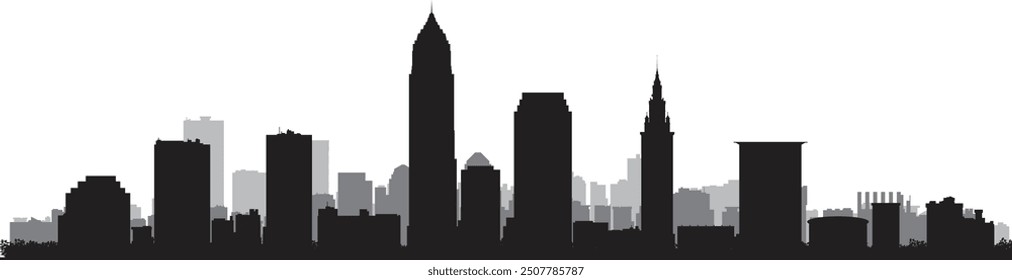 Vector silhouette of Cleveland prepared and cleaned