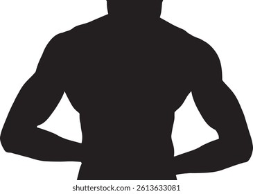 Vector; silhouette of close up of a torso man