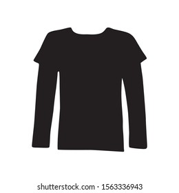 Vector silhouette of clothes, t-shirts and sweatshirts