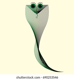 Vector silhouette of the cobra of stripes. Suitable for logo