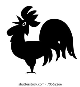 vector silhouette cock on white background