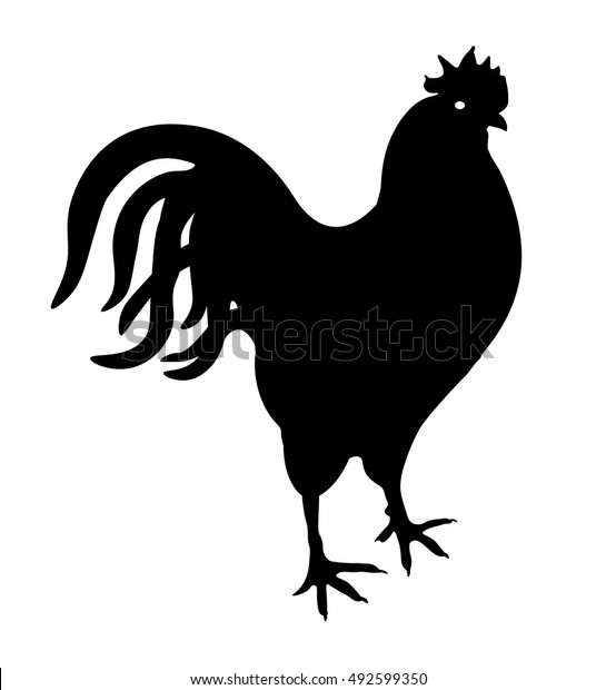 Vector Silhouette Cock On White Background Stock Vector (Royalty Free ...