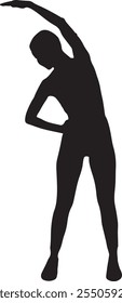 Vector Silhouette Collection: Clean and Bold Designs Set of sporty young woman training against white background