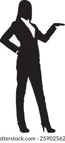 Vector Silhouette Collection: Clean and Bold Designs Businesswoman Silhouette Hands Behind Head
