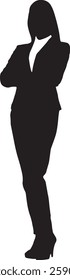 Vector Silhouette Collection: Clean and Bold Designs Businesswoman Silhouette Hands Behind Head