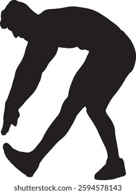 Vector Silhouette Collection: Clean and Bold Designs Man Stretching Silhouette - Fitness Exercise