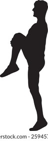 Vector Silhouette Collection: Clean and Bold Designs Man Stretching Silhouette - Fitness Exercise