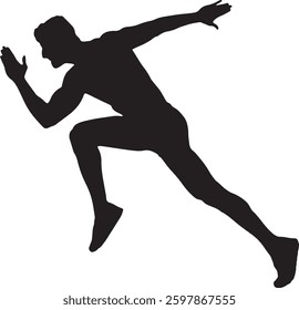 Vector Silhouette Collection: Clean and Bold Designs Athlete Silhouette in Starting Position