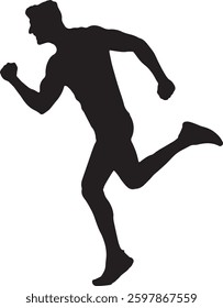 Vector Silhouette Collection: Clean and Bold Designs Running Man Silhouette - Dynamic Fitness Vector