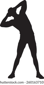 Vector Silhouette Collection: Clean and Bold Designs Silhouette Man Stretching Exercise