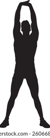 Vector Silhouette Collection: Clean and Bold Designs Man Stretching Silhouette - Fitness Exercise