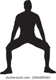 Vector Silhouette Collection: Clean and Bold Designs Man Stretching Silhouette - Fitness Exercise