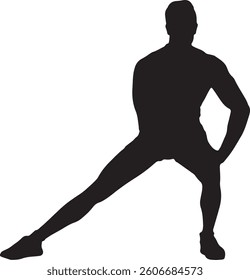 Vector Silhouette Collection: Clean and Bold Designs Man Stretching Silhouette - Fitness Exercise