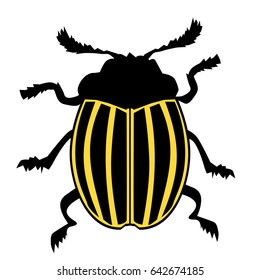 vector silhouette of Colorado potato beetle